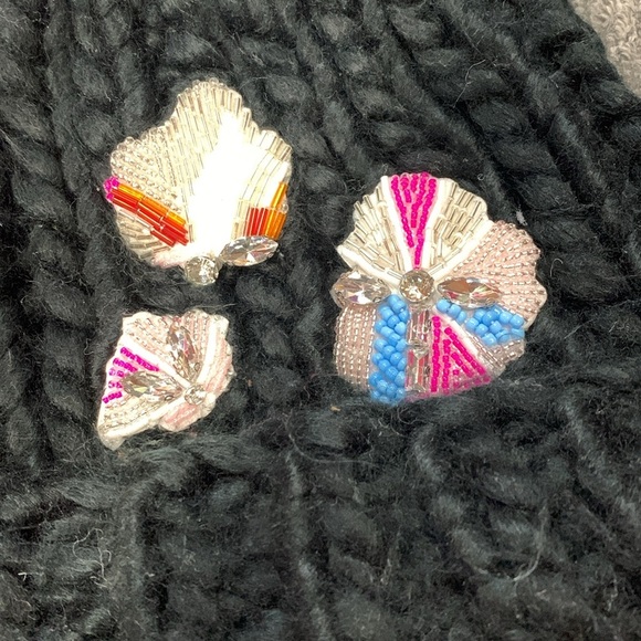 Anthropologie Jeweled Beanie New with Tag Black  One size - Picture 4 of 5